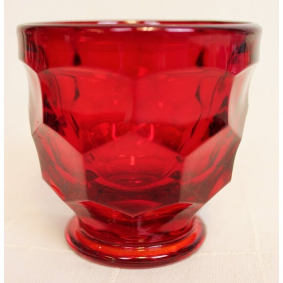 7 Viking Drinking Glass Tumbler Goblet Honeycomb Ruby Red lite Blue Clear Cobalt - Picture 14 of 16